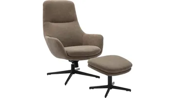 Kiresto Fåtölj med pall snurrfunktion - Grå - Möbler - Fåtölj & stolar - Fåtölj - Biofåtölj & reclinerfåtölj