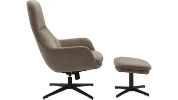 Kiresto Fåtölj med pall snurrfunktion - Grå - Möbler - Fåtölj & stolar - Fåtölj - Biofåtölj & reclinerfåtölj