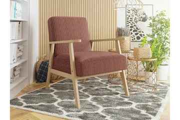 Knocklong Retro Fåtölj med Armstöd i Manchestertyg - Terrakotta - Möbler - Fåtölj & stolar - Fåtölj