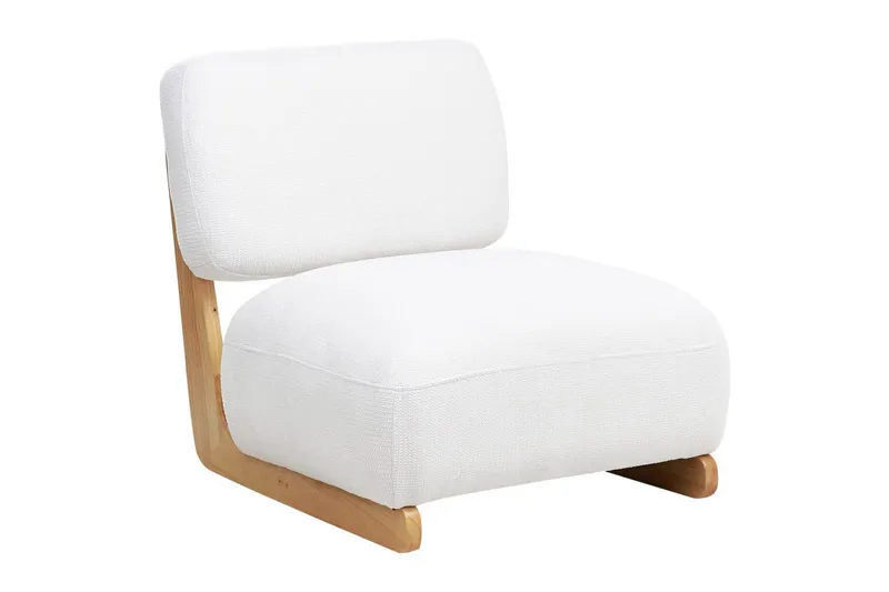 Fåtölj Kokkola, Vit, ljust trä