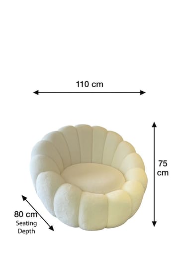 Kovran Fåtölj Plysch - Vit - Möbler - Fåtölj & stolar - Fåtölj - Öronlappsfåtölj
