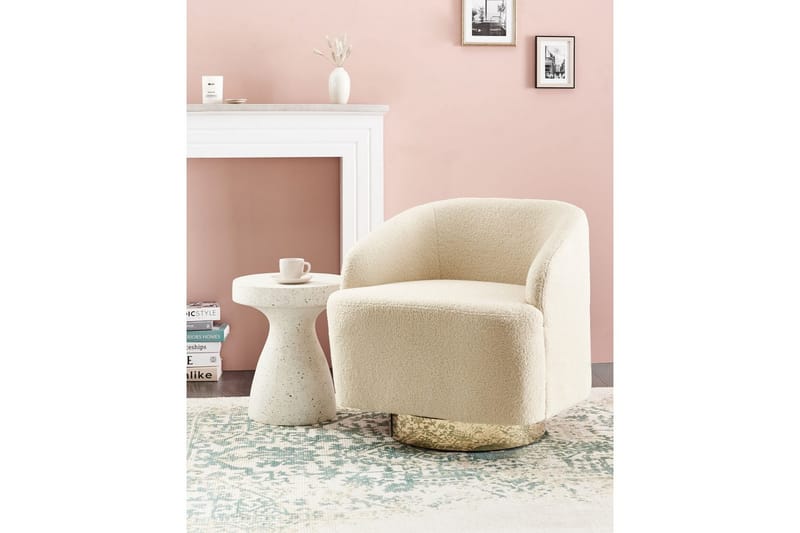 Fåtölj Lavik Beige/guld - Beige/guld - Möbler - Fåtölj & stolar - Fåtölj