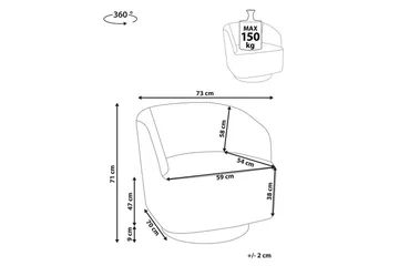 Fåtölj Lavik Brun/Guld - Brun/Guld - Möbler - Fåtölj & stolar - Fåtölj