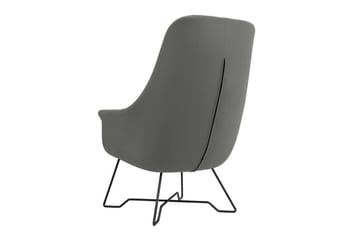 Laytown Modern Fåtölj i Sammet med Metallben - Grå - Möbler - Fåtölj & stolar - Fåtölj