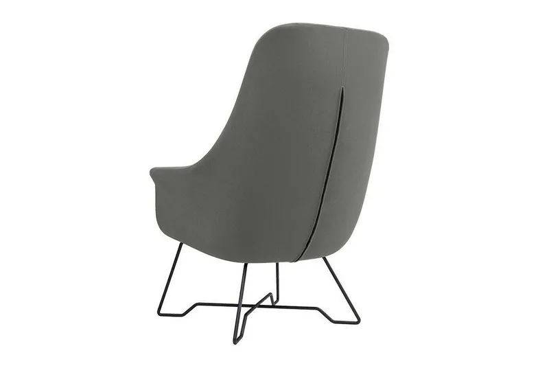 Laytown Modern Fåtölj i Sammet med Metallben - Grå - Möbler - Fåtölj & stolar - Fåtölj