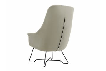 Laytown Modern Fåtölj i Sammet med Metallben - Grå - Möbler - Fåtölj & stolar - Fåtölj