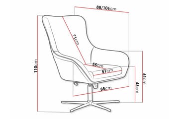 Laytown Modern Fåtölj i Sammet med Metallben - Grå - Möbler - Fåtölj & stolar - Fåtölj