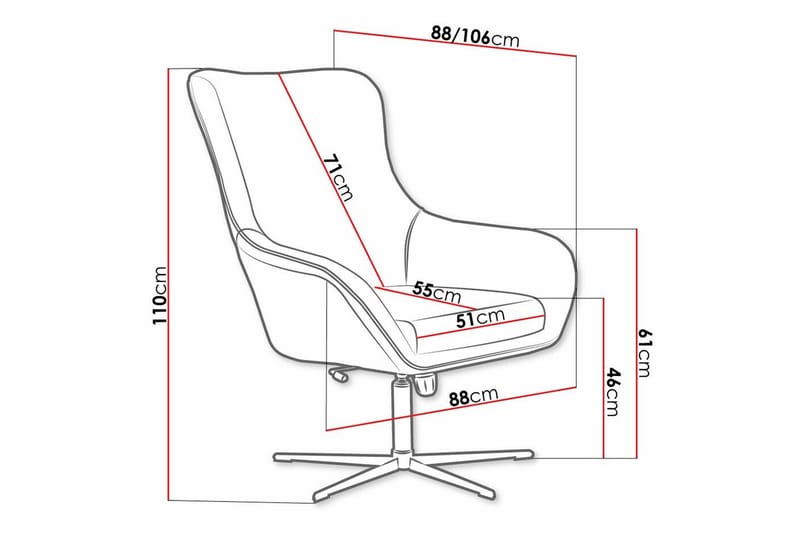 Laytown Modern Fåtölj i Sammet med Metallben - Grå - Möbler - Fåtölj & stolar - Fåtölj