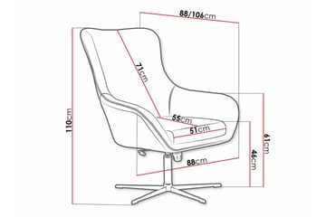 Laytown Modern Fåtölj i Sammet med Metallunderrede - Mörkbrun - Möbler - Fåtölj & stolar - Fåtölj