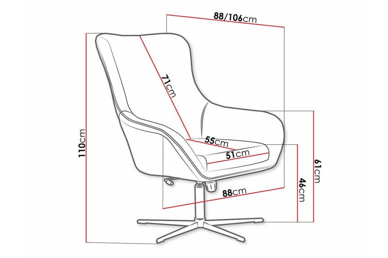 Laytown Modern Fåtölj i Sammet med Metallunderrede - Mörkbrun - Möbler - Fåtölj & stolar - Fåtölj