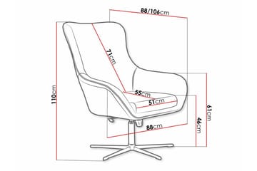 Laytown Modern Fåtölj i Sammet med Metallunderrede - Marinblå - Möbler - Fåtölj & stolar - Fåtölj - Sammetsfåtölj