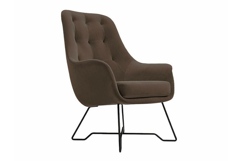 Laytown Modern Fåtölj i Tyg, Mörkbrun