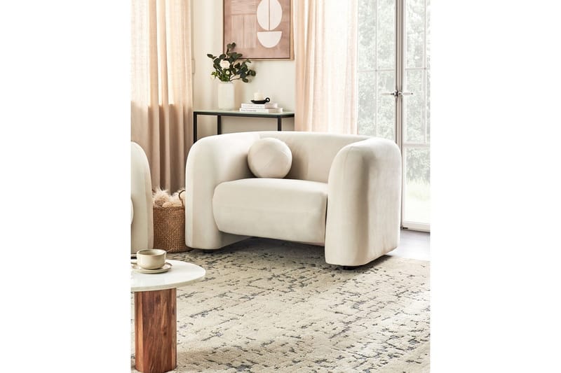 Fåtölj Leiren - Off-white/Sammet - Möbler - Fåtölj & stolar - Fåtölj