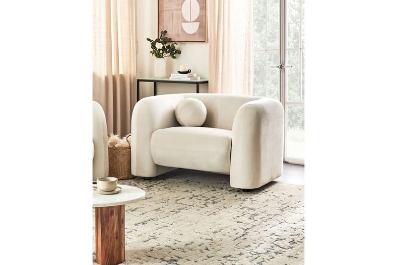 Fåtölj Leiren - Off-white/Sammet - Möbler - Fåtölj & stolar - Fåtölj