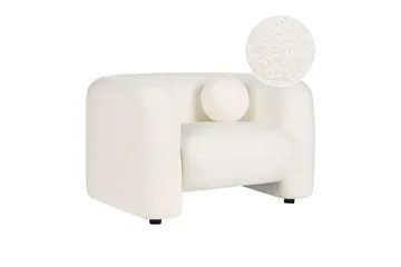 Fåtölj Leiren - Vit/Bouclé - Möbler - Fåtölj & stolar - Fåtölj