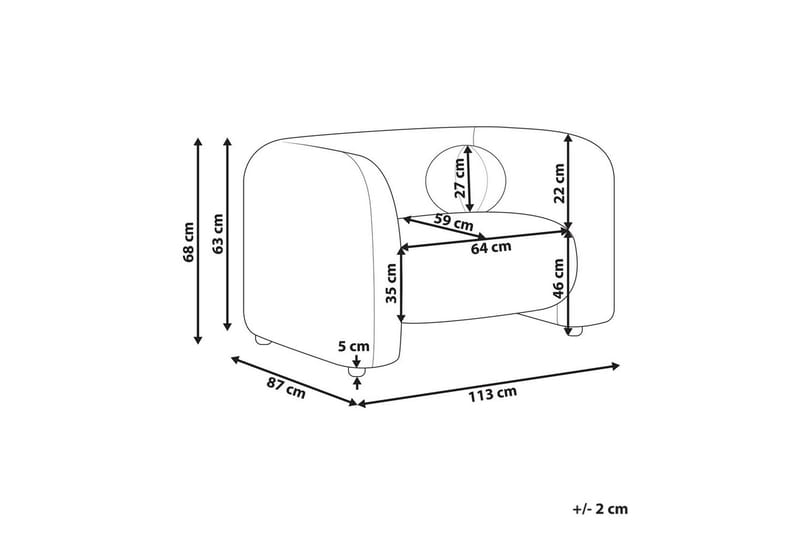 Fåtölj Leiren - Vit/Bouclé - Möbler - Fåtölj & stolar - Fåtölj