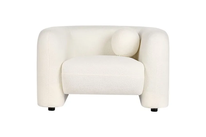 Fåtölj Leiren - Vit/Bouclé - Möbler - Fåtölj & stolar - Fåtölj