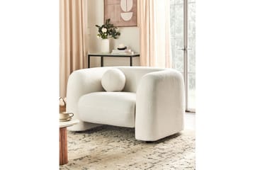 Fåtölj Leiren - Vit/Bouclé - Möbler - Fåtölj & stolar - Fåtölj