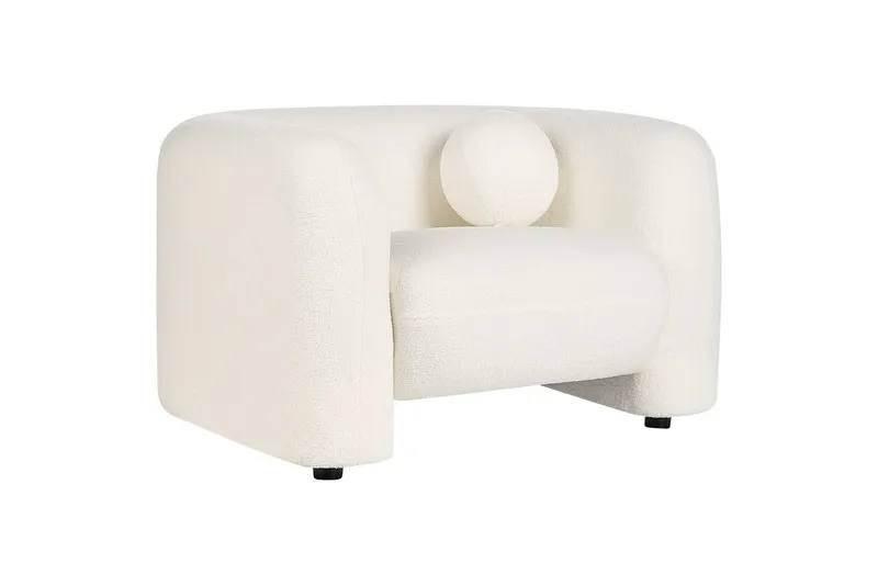 Fåtölj Leiren - Vit/Bouclé - Möbler - Fåtölj & stolar - Fåtölj