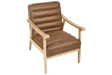 Fåtölj Leknes - Brunt, ljust trä - Möbler - Fåtölj & stolar - Fåtölj