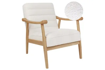 Fåtölj Leknes - Vit, ljust trä - Möbler - Fåtölj & stolar - Fåtölj