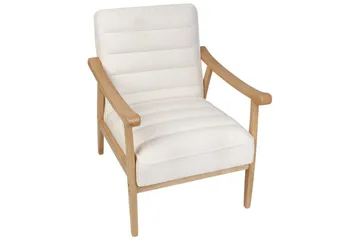 Fåtölj Leknes - Vit, ljust trä - Möbler - Fåtölj & stolar - Fåtölj