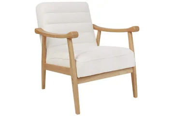 Fåtölj Leknes - Vit, ljust trä - Möbler - Fåtölj & stolar - Fåtölj