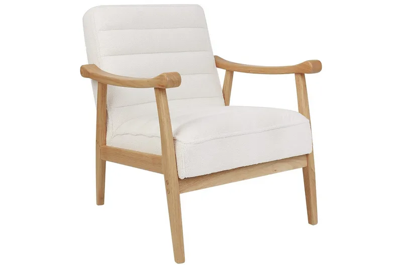 Fåtölj Leknes - Vit, ljust trä - Möbler - Fåtölj & stolar - Fåtölj