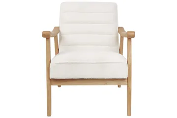 Fåtölj Leknes - Vit, ljust trä - Möbler - Fåtölj & stolar - Fåtölj