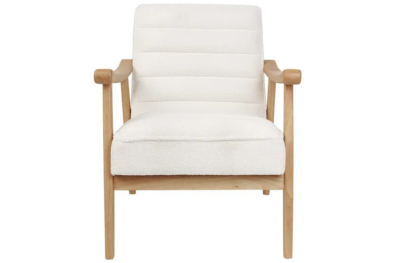 Fåtölj Leknes - Vit, ljust trä - Möbler - Fåtölj & stolar - Fåtölj