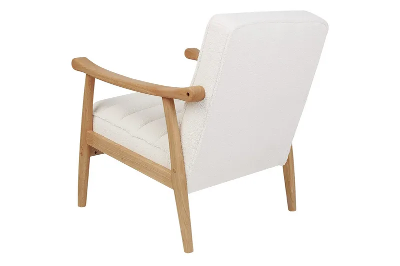 Fåtölj Leknes - Vit, ljust trä - Möbler - Fåtölj & stolar - Fåtölj