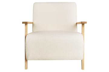Fåtölj Lesja - Beige, ljust trä/Bouclé - Möbler - Fåtölj & stolar - Fåtölj
