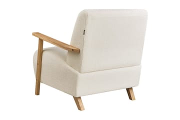 Fåtölj Lesja - Beige, ljust trä/Bouclé - Möbler - Fåtölj & stolar - Fåtölj