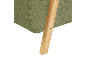 Fåtölj Lesja - Grönt, ljust trä/Polyester - Möbler - Fåtölj & stolar - Fåtölj