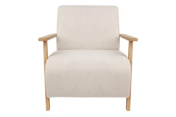 Fåtölj Lesja - Ljusbeige, ljust trä/Polyester - Möbler - Fåtölj & stolar - Fåtölj