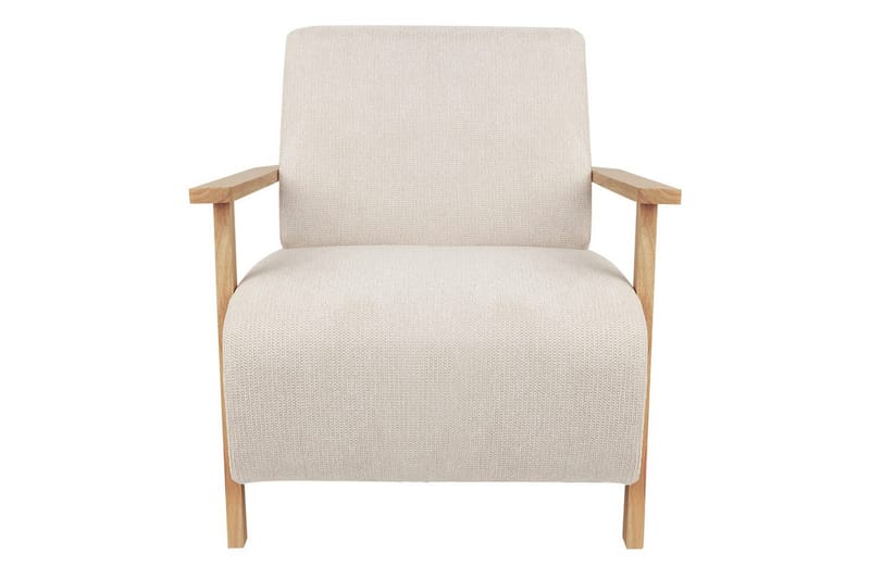 Fåtölj Lesja - Ljusbeige, ljust trä/Polyester - Möbler - Fåtölj & stolar - Fåtölj