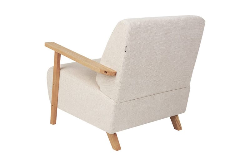 Fåtölj Lesja - Ljusbeige, ljust trä/Polyester - Möbler - Fåtölj & stolar - Fåtölj