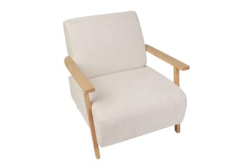 Fåtölj Lesja - Ljusbeige, ljust trä/Polyester - Möbler - Fåtölj & stolar - Fåtölj