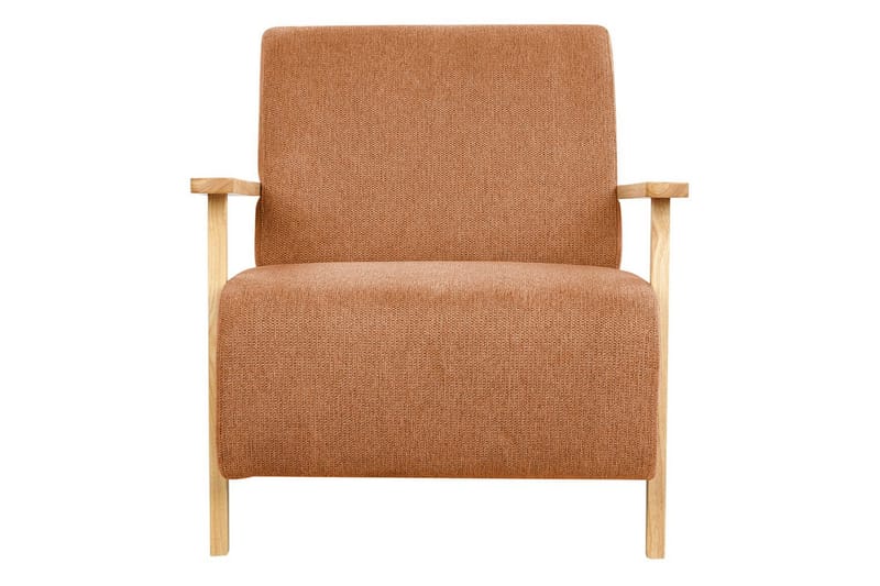 Fåtölj Lesja - Orange, ljust trä/Polyester - Möbler - Fåtölj & stolar - Fåtölj