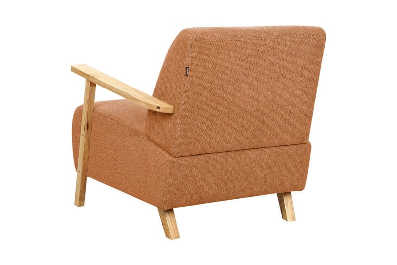 Fåtölj Lesja - Orange, ljust trä/Polyester - Möbler - Fåtölj & stolar - Fåtölj