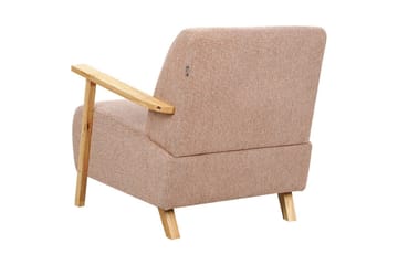 Fåtölj Lesja - Rosa, ljust trä/Polyester - Möbler - Fåtölj & stolar - Fåtölj