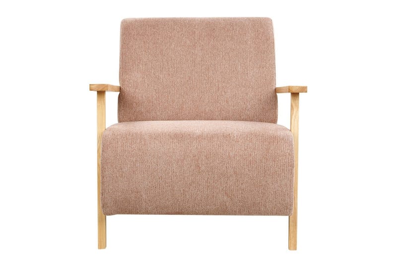 Fåtölj Lesja - Rosa, ljust trä/Polyester - Möbler - Fåtölj & stolar - Fåtölj