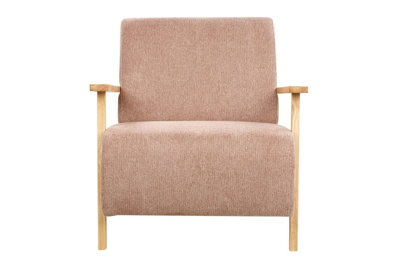Fåtölj Lesja - Rosa, ljust trä/Polyester - Möbler - Fåtölj & stolar - Fåtölj