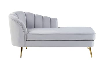 Allier Schäslong Vänster - Sammet/Grå - Möbler - Fåtölj & stolar - Fåtölj - Liggfåtölj