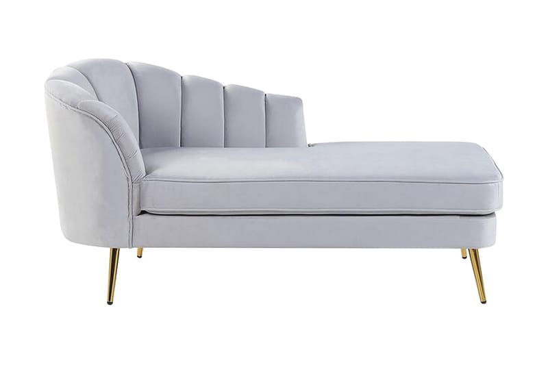 Allier Schäslong Vänster - Sammet/Grå - Möbler - Fåtölj & stolar - Fåtölj - Liggfåtölj