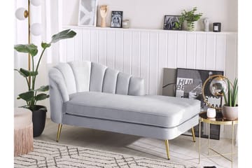 Allier Schäslong Vänster - Sammet/Grå - Möbler - Fåtölj & stolar - Fåtölj - Liggfåtölj