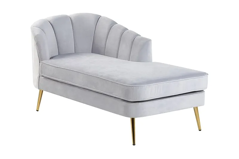 Allier Schäslong Vänster - Sammet/Grå - Möbler - Fåtölj & stolar - Fåtölj - Liggfåtölj