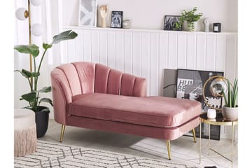 Allier Schäslong Vänster - Sammet/Rosa - Möbler - Fåtölj & stolar - Fåtölj - Liggfåtölj