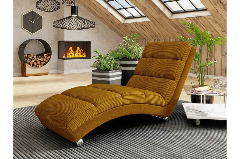 Kintore Liggfåtölj 62 cm 84x Dark yellow - Möbler - Fåtölj & stolar - Fåtölj - Liggfåtölj