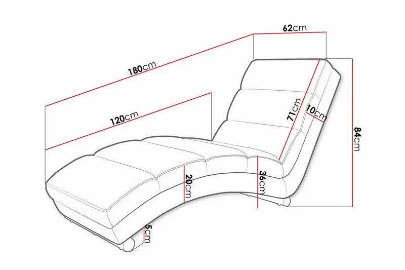 Kintore Liggfåtölj 62 cm Black - Möbler - Fåtölj & stolar - Fåtölj - Liggfåtölj